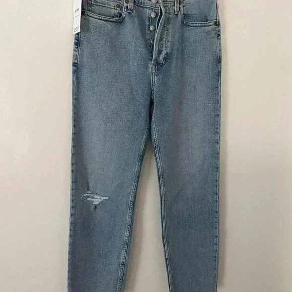 NWOT RE / DONE Comfort Stretch High Rise Stove Pipe Denim in Cloudy Blue Sz 28 - Picture 3 of 7